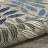 Homeroots 6 x 9 ft. Gray & Blue Leaves Indoor & Outdoor Area Rug 384873